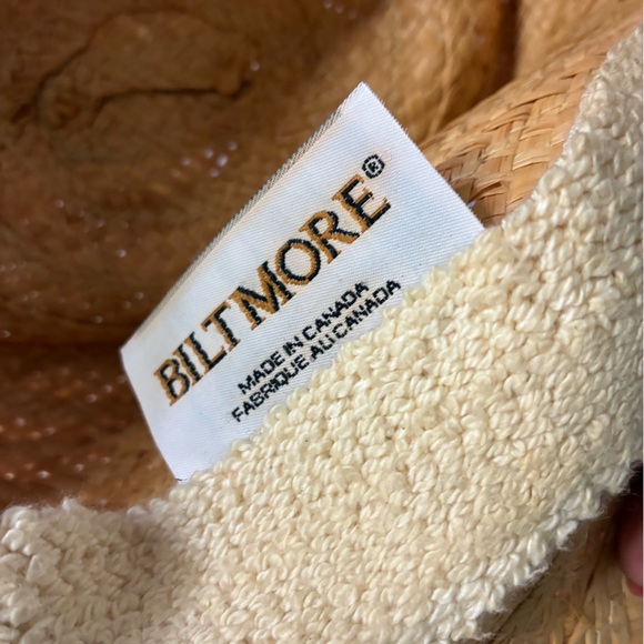 Biltmore Fabric Band Raffia Straw Hat with‎ Pin Size L/XL Made in Canada - Picture 10 of 10